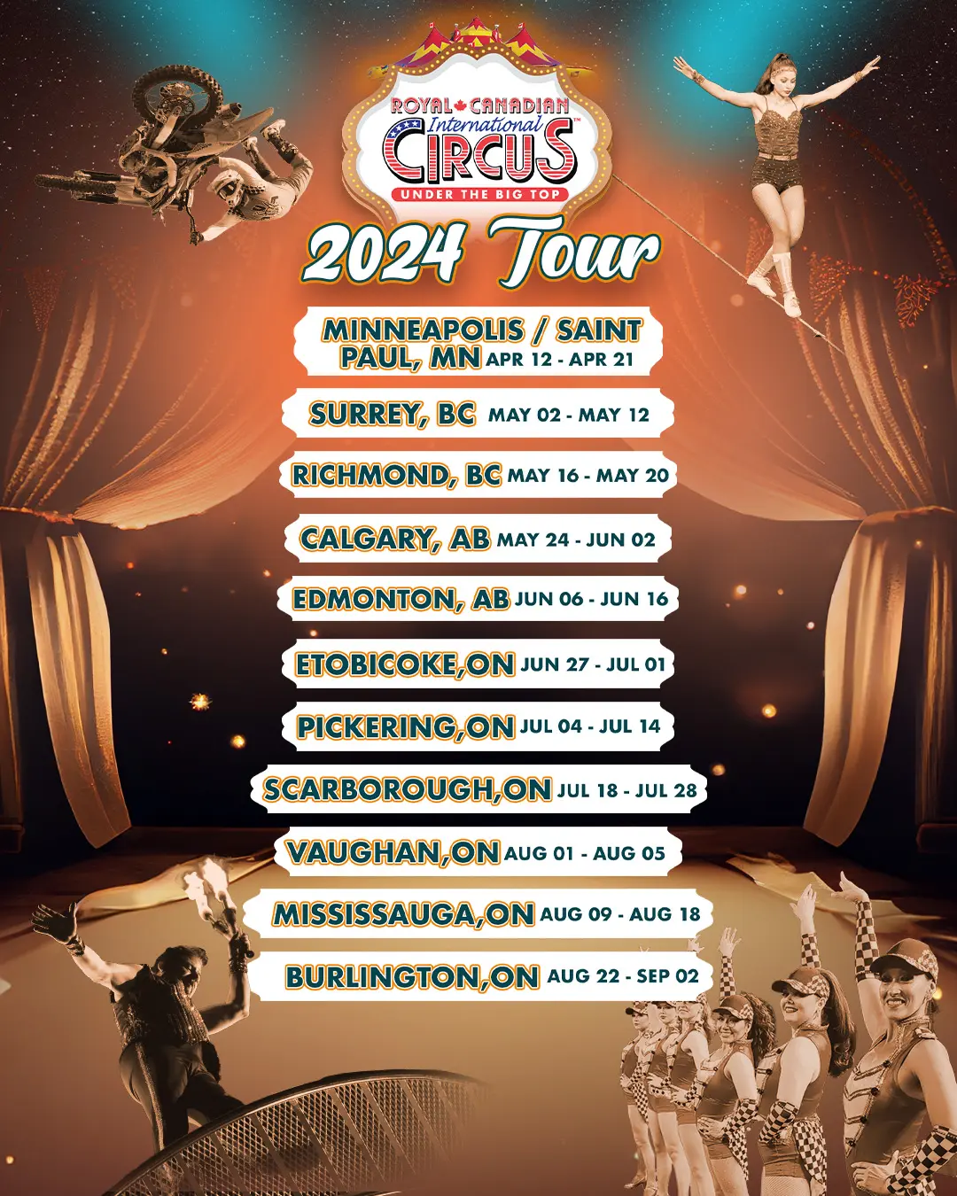 Royal Canadian Circus 2024 Tour Poster